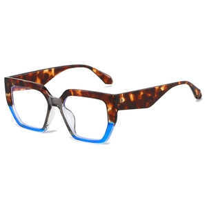 Chic polygonal sunglasses with vintage tortoiseshell and electric blue frames