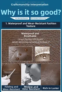 Detail of waterproof litchi pattern material showing scratch resistance and durability