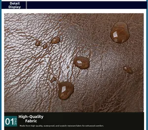 Macro shot showing waterproof lychee texture leather of the men's crossbody chest bag
