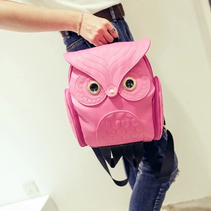 Sac À Dos Hibou Forme Animal Dessin Animé Cuir PU Gaufré Mode Street Style Sac À Dos Voyage Femmes Filles Nouveauté