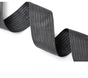 Close-up of wide nylon laptop bag shoulder strap with breathable mesh texture