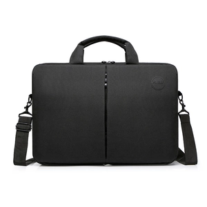 Business laptop bag 15 inch black nylon case with handle and adjustable shoulder strap
