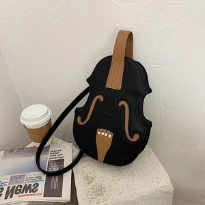 Creative Violin Shaped Crossbody Bag PU Leather Vintage Musical Instrument Design Unique Backpack For Women Fashion Accessories