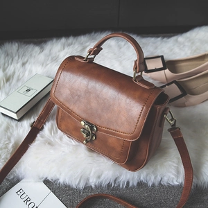 Women Vintage Shoulder Bag PU Leather Retro Flap Messenger Bag Top Handle Crossbody Purse For Daily Casual Wear