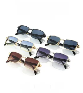 Collection of retro square sunglasses with mesh side shields in multiple color variants