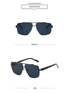 Detailansicht der schwarzen Pilotensonnenbrille mit Metall-Doppelsteg und UV-Gläsern