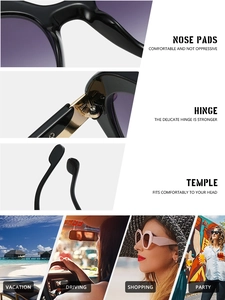 Macro view of reinforced hinges and integrated nose pads on stylish polygon sunglasses