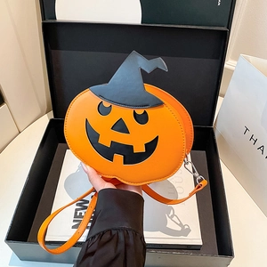 Pumpkin Crossbody Bag PU Leather Halloween Wizard Hat Decoration Novelty Festival Party For Women Girls