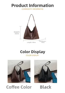Detailed size specifications for large vintage faux leather hobo shoulder bag