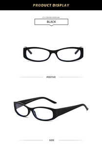 Detailed front and side views of black square frame glasses with model GA300053SUN