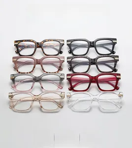 Detailed collection of thick frame oversized glasses in various colors with gold hardware