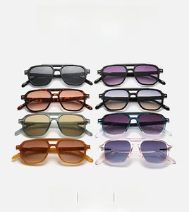 Grid view of various aviator sunglasses in classic colors with stylish gradient lenses