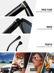Détails des plaquettes nasales, charnières robustes et branches de lunettes ergonomiques