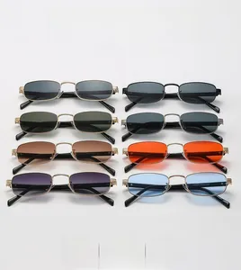 Collection of retro metal square frame sunglasses in eight diverse lens color options