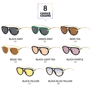 Collection of oversized double bridge aviator sunglasses in eight diverse color options