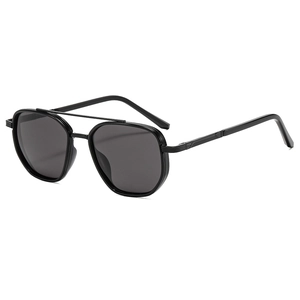 Retro Double Bridge Polarized Sunglasses For Men Women Fashion Geometric Frame UV400 Outdoor Driving Shading Eye Glasses