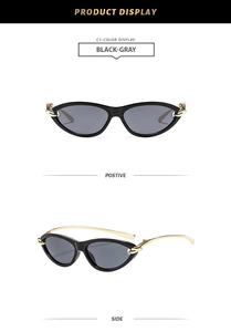 Détail de lunettes chat avec décor de corde métallique dorée sur les charnières des branches