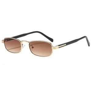 Small Square Sunglasses Vintage Metal Frame Rectangle UV400 Protection Retro Fashion Eyewear For Driving Outdoor Unisex