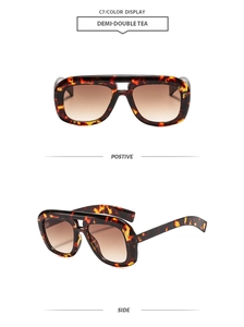 Vue détaillée des lunettes de soleil double pont en écaille avec verres dégradés