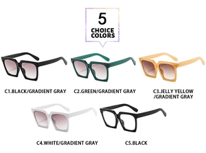Klassische quadratische Oversize-Sonnenbrille mit fünf Farboptionen und breiten Bügeln