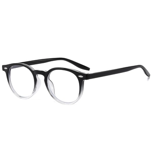 Classic round frame rivet glasses with black and transparent gradient finish