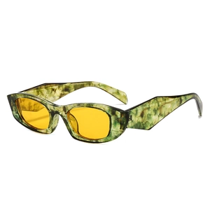 Vintage Cat Eye Sunglasses Retro Geometric Wide Temple UV400 PC Lens Outdoor Fashion Eyewear For Men Women