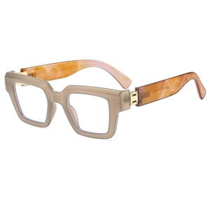 Montatura occhiali quadrata retrò color talpa con stanghette tartarugate
