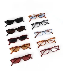 Detailed display of vintage oval sunglasses in various colors and trendy tinted lenses