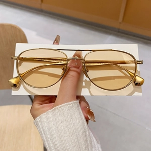 Occhiali Da Sole Aviator Montatura In Metallo Doppio Ponte Protezione UV400 Moda Retro Per Guida All'aperto Unisex