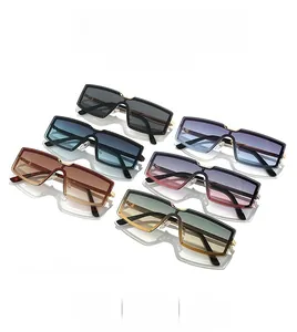 Collection of oversized rimless sunglasses featuring various gradient tinted lenses