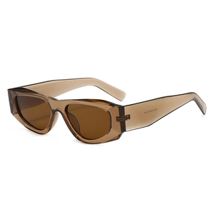 Lunettes de soleil rétro ambre avec monture large et verres ovales anti-UV
