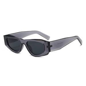 Lunettes de soleil cat-eye gris translucide modernes avec verres foncés et UV