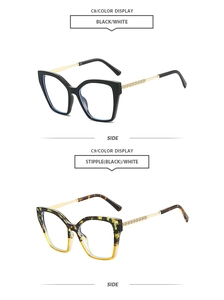 Detail view of square sunglasses frames with vintage geometric metal temple design