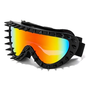 Fashion outdoor windproof cycling sunglasses with punk rivets and colorful gradient lenses
