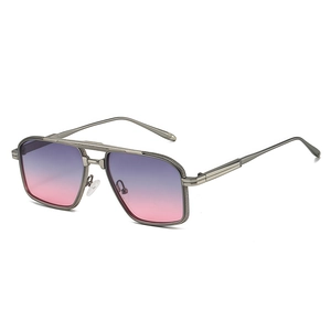 Square Sunglasses Double Bridge Metal PC Frame Vintage Retro Protection Eyewear Fashion Driving Outdoor Casual Unisex