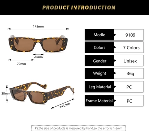 Tableau détaillé des tailles pour lunettes de soleil rectangulaires en écaille