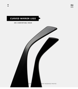 Dettaglio delle stanghette curve ergonomiche su occhiali da sole neri per massimo comfort