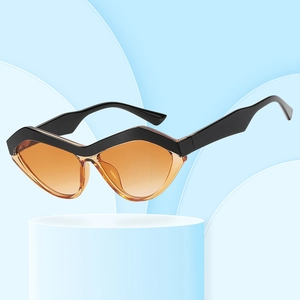 Geometrische Katzenaugen Sonnenbrille UV400 Schutz PC Rahmen Trendige Retro Brille Für Damen Herren Streetwear Mode