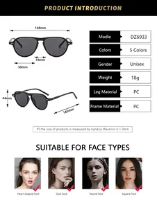 Detailed size chart for oversized aviator sunglasses with frame dimensions and specs