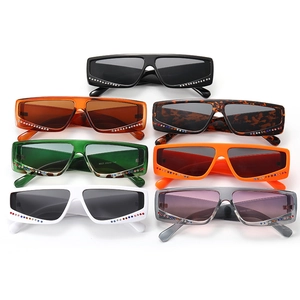 Fashion square rhinestone sunglasses in multiple colors with vintage oversized frames