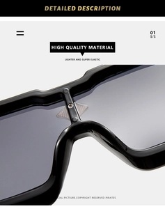 Macro view of the high-quality nose pads and bridge detail on oversized square sunglasses