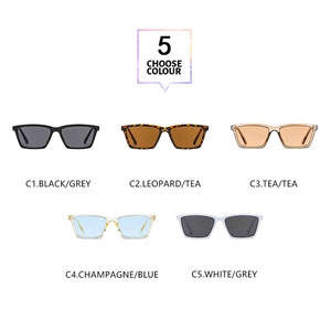Detailed collection of retro square sunglasses in five colors from classic black to leopard