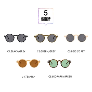 Retro round sunglasses collection in five diverse color options with studded frames