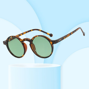 Retro Round Frame Sunglasses PC Material UV400 Protection Vintage Japanese Korean Style Fashion Eyewear For Women Men