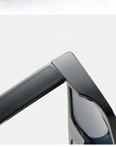Detail of high-quality glossy black sunglasses frame with super elastic hinge