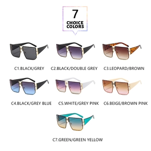 Collection of oversized square sunglasses featuring seven gradient lens color options