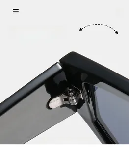 Close-up of durable metal hinge on black cycling sunglasses with sturdy construction