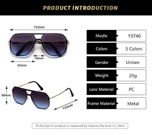 Guide des tailles indiquant 152mm de largeur et 60mm de hauteur pour ces lunettes