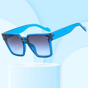 Lunettes De Soleil Carrées Surdimensionnées À La Mode Monture PC Verres Dégradés Protection UV400 Détails Rivets