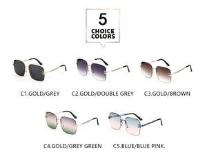 Detailed comparison of five fashion oversized square sunglasses with metal gradient lenses